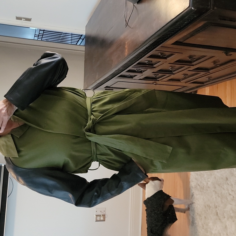 Veda Leather-Paneled Cotton-Twill Trench